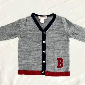 Bonpoint 18 months baby boy B logo sweater